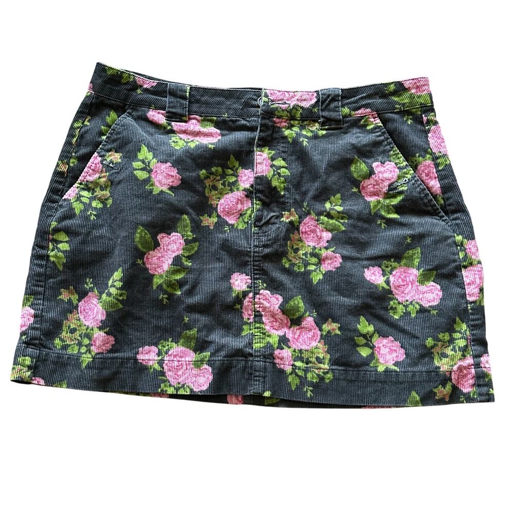 Floral Corduroy skirt Wild Fable Size 10 Button Detail